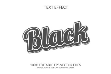 Wall Mural - Black 3d vector eps editable text effect illustration template
