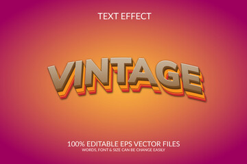 Wall Mural - Vintage 3d vector eps editable text effect illustration template