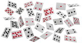 Fototapeta  - Flying playing cards for poker and gambling isolated on white, clipping path