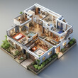 skizze haus gebäude architektur design querschnitt eines hauses wohn und Geschäftshaus model