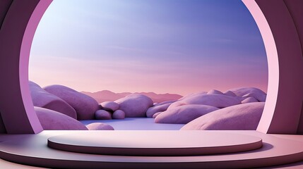 Wall Mural - Abstract purple studio background for product presentation. Empty room with shadows of window. Display product with blurred backdrop. Background with shadow. Generative AI