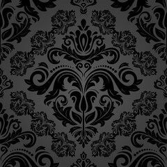  Classic seamless pattern. Damask orient dark ornament. Classic vintage background. Orient ornament for fabric, wallpapers and packaging