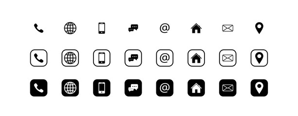 Wall Mural - icon web. icons. contact icons. social media signs. vector illustration