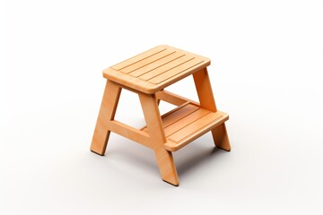 Wooden step chair isolated on a white background