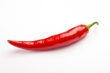 Wall Mural - A Red chili pepper is isolated on a white background.