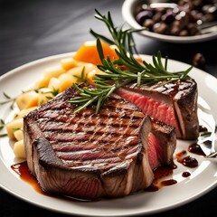 Wall Mural - delicious steak illustration background