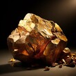 crystal ball isolated on black, gold nugget