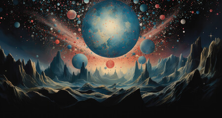 Wall Mural - Creative illustration of planets in the universe