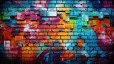 Fototapeta Młodzieżowe - graffiti brick wall