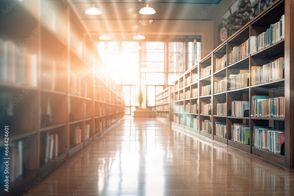 Knowledge Library Image World of knowledge. Library bookshelves in college. Beauty of learning ...