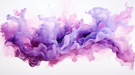 Wall Mural - isolated Purple watercolor splash on white background 