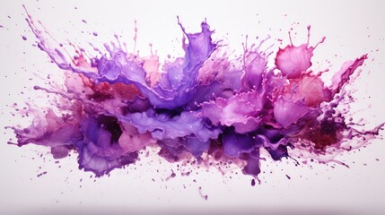 Wall Mural - isolated Purple watercolor splash on white background 