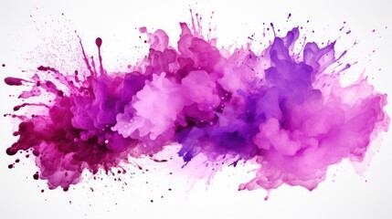 Wall Mural - isolated Purple watercolor splash on white background 