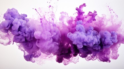 Wall Mural - isolated Purple watercolor splash on white background 