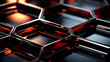 Black luxury background with glass hexagons  
