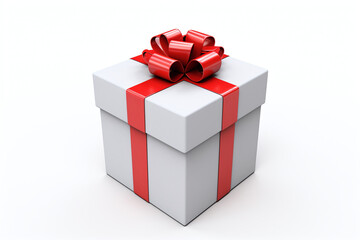 Christmas and New Year's Day , red gift box white background