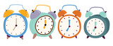 Fototapeta Pokój dzieciecy - Simple cute alarm clock  set isolated on white background.