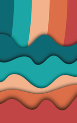 Aufkleber - Abstract Paper Cut  background. Minimal geometric colorful  background abstract design