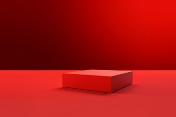 a red box sitting on top of a red surface,