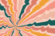 Groovy abstract rainbow swirl background. Retro 1960s and 1970s vector design style. Sun and rainbow swirl pattern,  textured wavy shapes design, banner, vintage poster vibes, Funky ray elements.