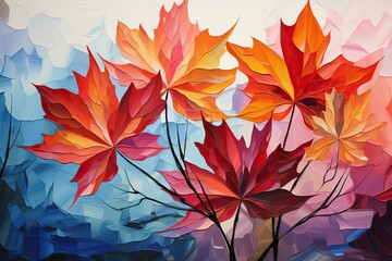 Poster - autumn leaves background