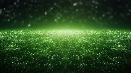 Sticker - Green grass field background for football and soccer sports, volleyball, evening stadium, artificial lighting. Green lawn pattern and texture background. Close-up image