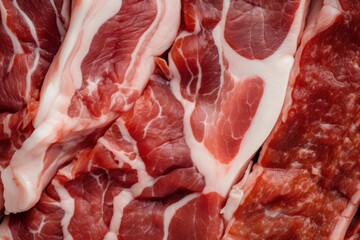 Wall Mural - Macro shot of pork meat. Meat textured background. Beef steak is raw and juicy.