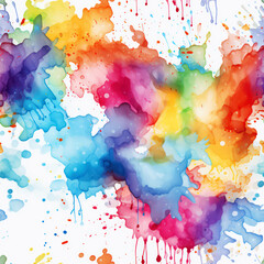 Wall Mural - Seamless watercolor abstract splashes background,pattern ai  generative