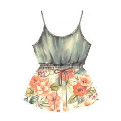 Wall Mural - women beach retro swimsuit Watercolor illustration