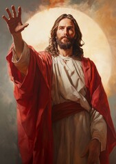 Wall Mural - Portrait of Jesus Christ. Concept of Christianity and belief in God