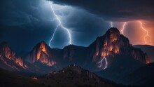 Lightning Over The Mountains