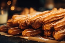 Stacked Churros: A Delightful Display Of Sweet Treats