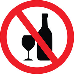 Wall Mural - no alcohol sign vector