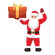 © Pixel-Shot - Santa Claus with big gift on white background