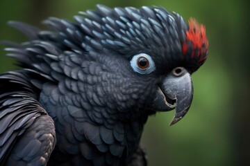 A Beautful Red Tailed Black Cockatoo.