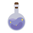 Flask of magic potion on white background