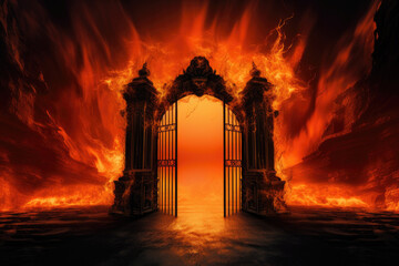 Wall Mural - the gates of hell - generative ai