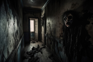 Wall Mural - the scary hall - generative ai