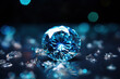 Blue Zircon stone Sparkling clear Blue in a night sky
