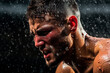 a close up of an athlete's intense training session. AI generative.