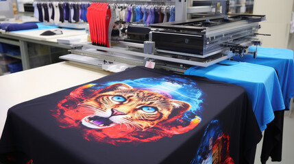 Wall Mural - T-Shirt Printing Machine. Innovation shirt and textile printer. Production