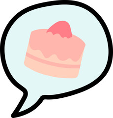 Canvas Print - Cake speech bubble illustration