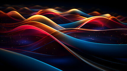 HQ Abstract Energy Flow Colorful Lines Background