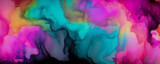 alkohol ink watercolor background, retrowave, vaporwave, synthwave colors, Generative AI