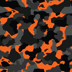 Wall Mural - Seamless camouflage pattern. Military camo of spots. Print on fabric on paper. Vector illustration