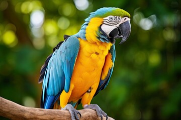 Wall Mural - Blue and yellow macaw parrot.