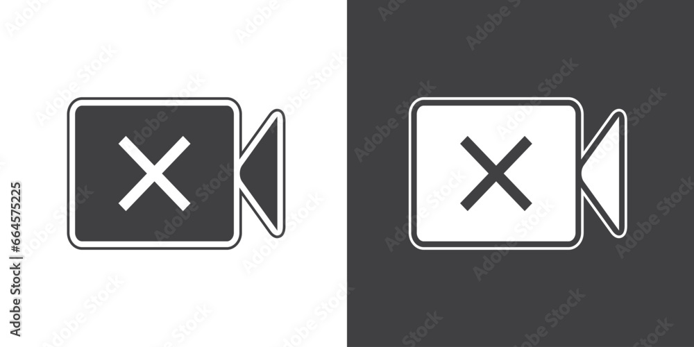 Simple Flat icon of Decline video call. Video call icons with symbol of ...