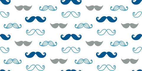 retro mustache seamless pattern vintage background