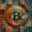 The image represents Bitcoin, a decentralized digital cryptocurrency operating on a blockchain network, allowing peer-to-peer transactions globally without the need for intermediaries.