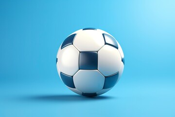 soccer ball on light blue background.